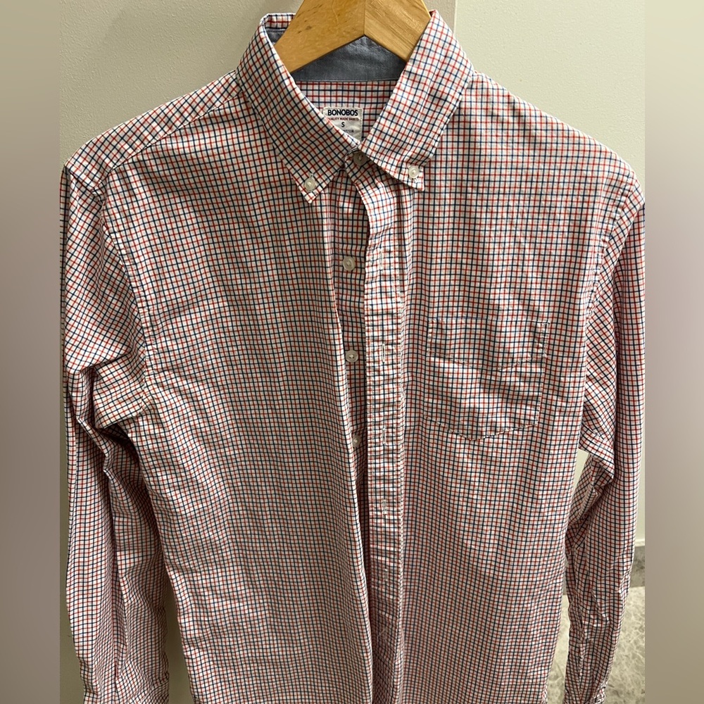 MENS BONOBOS LONG SLEEVE CASUAL DRESS SHIRT SIZE SMALL REGULAR FIT
